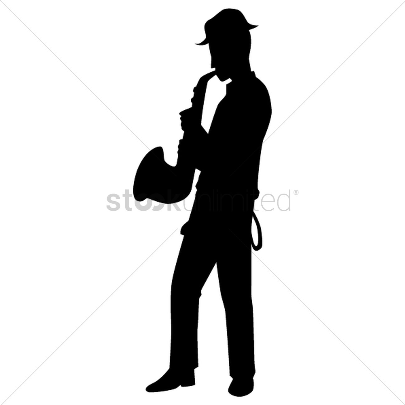 1300x1300 Silhouette Of Man Playing Saxophone Vector Image