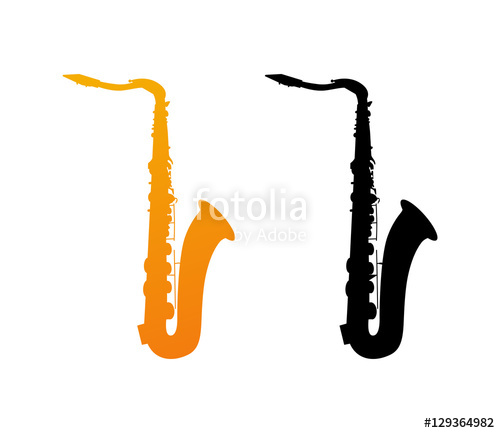 500x433 Icon Of Saxophone With Black Silhouette Isolated On White