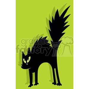 300x300 Royalty Free Scared Black Cat In Green Square Box 379662 Vector