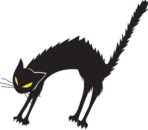 300x265 Scared Black Cat Clipart