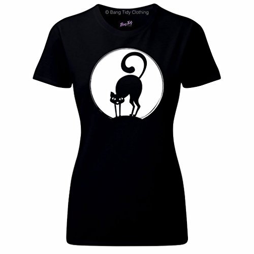 500x500 T Shirt Scary Shirts Black Cat Silhouette Horror Tees For Women