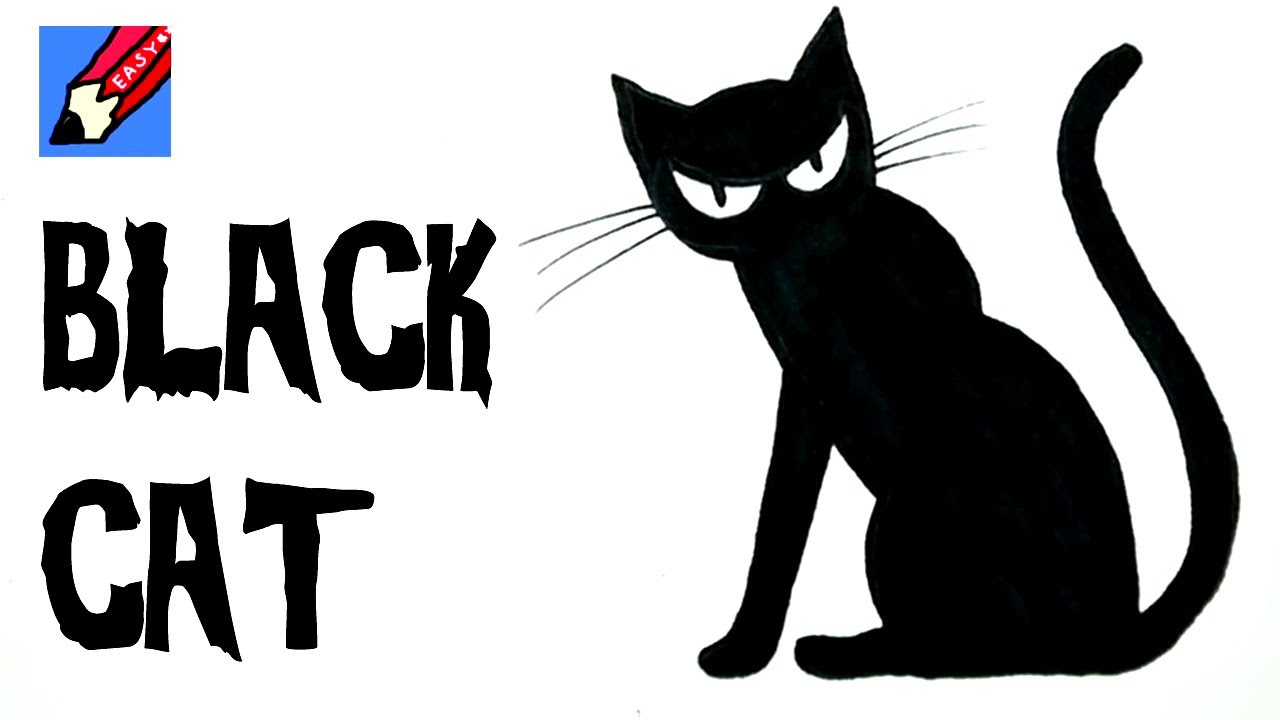 1280x720 How To Draw A Black Cat For Halloween Real Easy