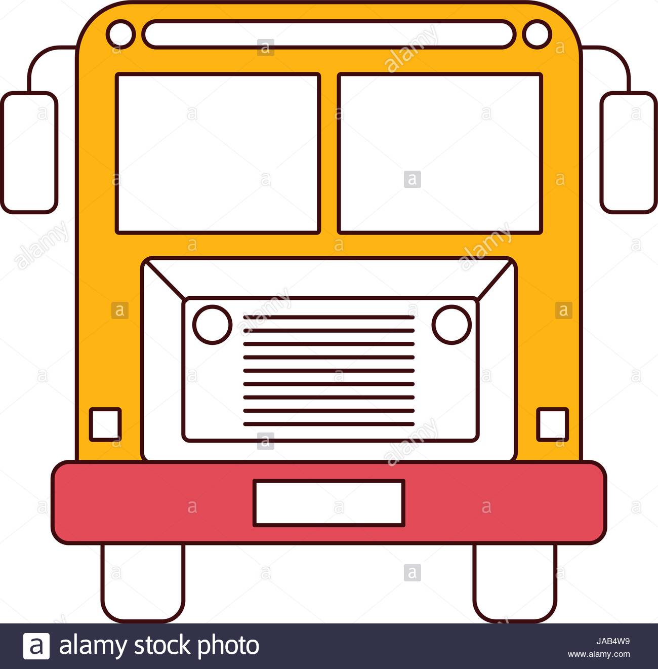 1300x1321 Silhouette Color Sections Of Front View School Bus With Wheels