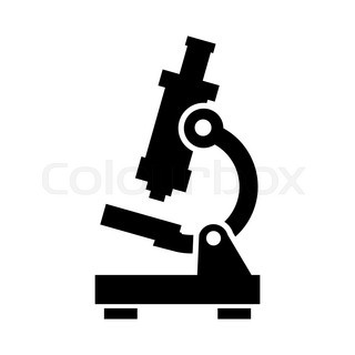 320x320 Abstract Black Silhouette Science Microscope Stock Vector
