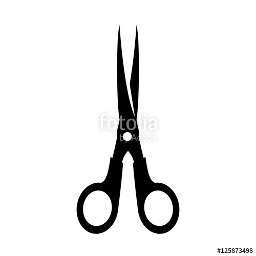 500x500 Silhouette Of Scissors Tool Icon Over White Background. Vector