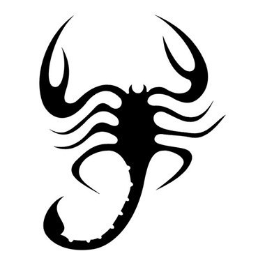 380x380 Silhouette Scorpion Tattoo Stencil