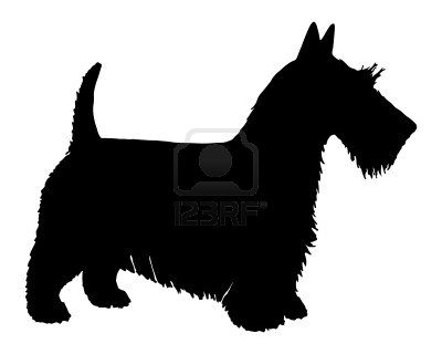 400x320 The Black Silhouette Of A Scottish Terrier Stock Photo