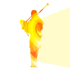 240x240 Bagpiper Scottish Man Silhouette Illustration Vector Background