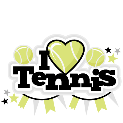 432x432 I Heart Tennis Title Scrapbook Cut File Cute Clipart Files