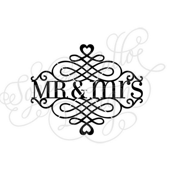 570x570 Mr. Amp Mrs. Split Flourish Svg Dxf Digital Download File Silhouette