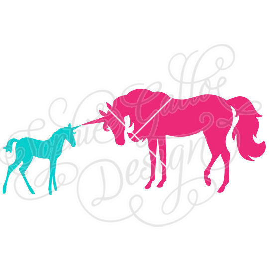 540x540 Unicorn Mom Amp Baby Svg File For Cricut, Silhouette, Vinyl Cutters