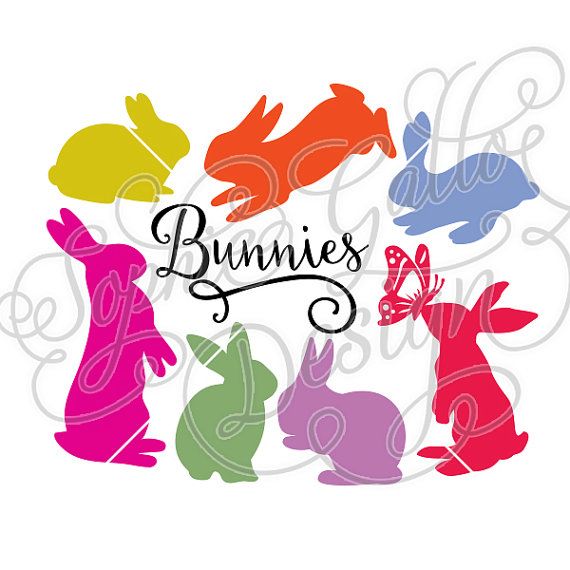 570x570 Bunnies Set Svg Amp Dxf File For Cricut, Silhouette, Vinyl Cutters