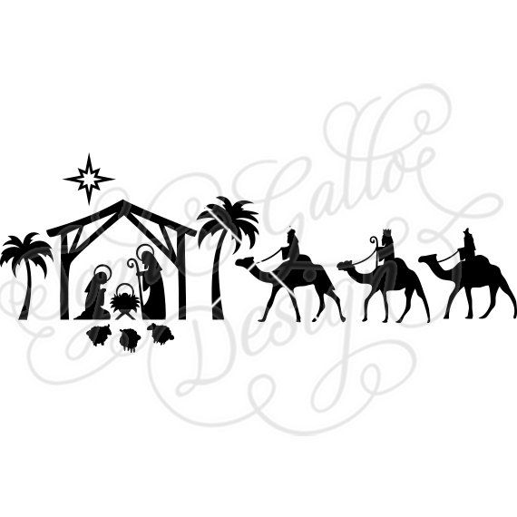 570x570 Christmas Nativity Scene Set Svg Dxf Digital Download Files