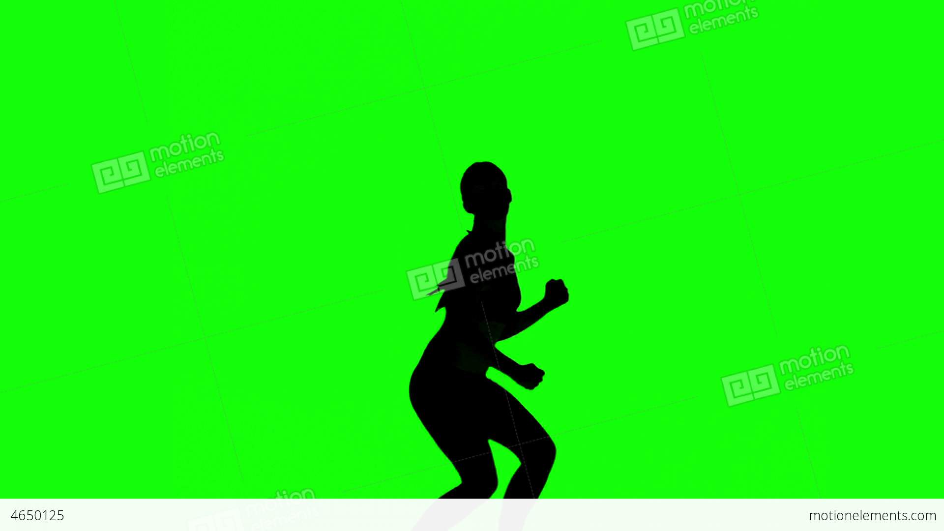 1920x1080 Silhouette Of Woman Working Out On Green Screen Stock Video