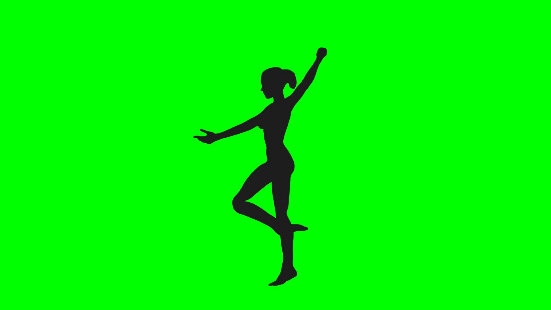 1920x1080 Rotating Ballerina Silhouette On A Green Screen Motion Background