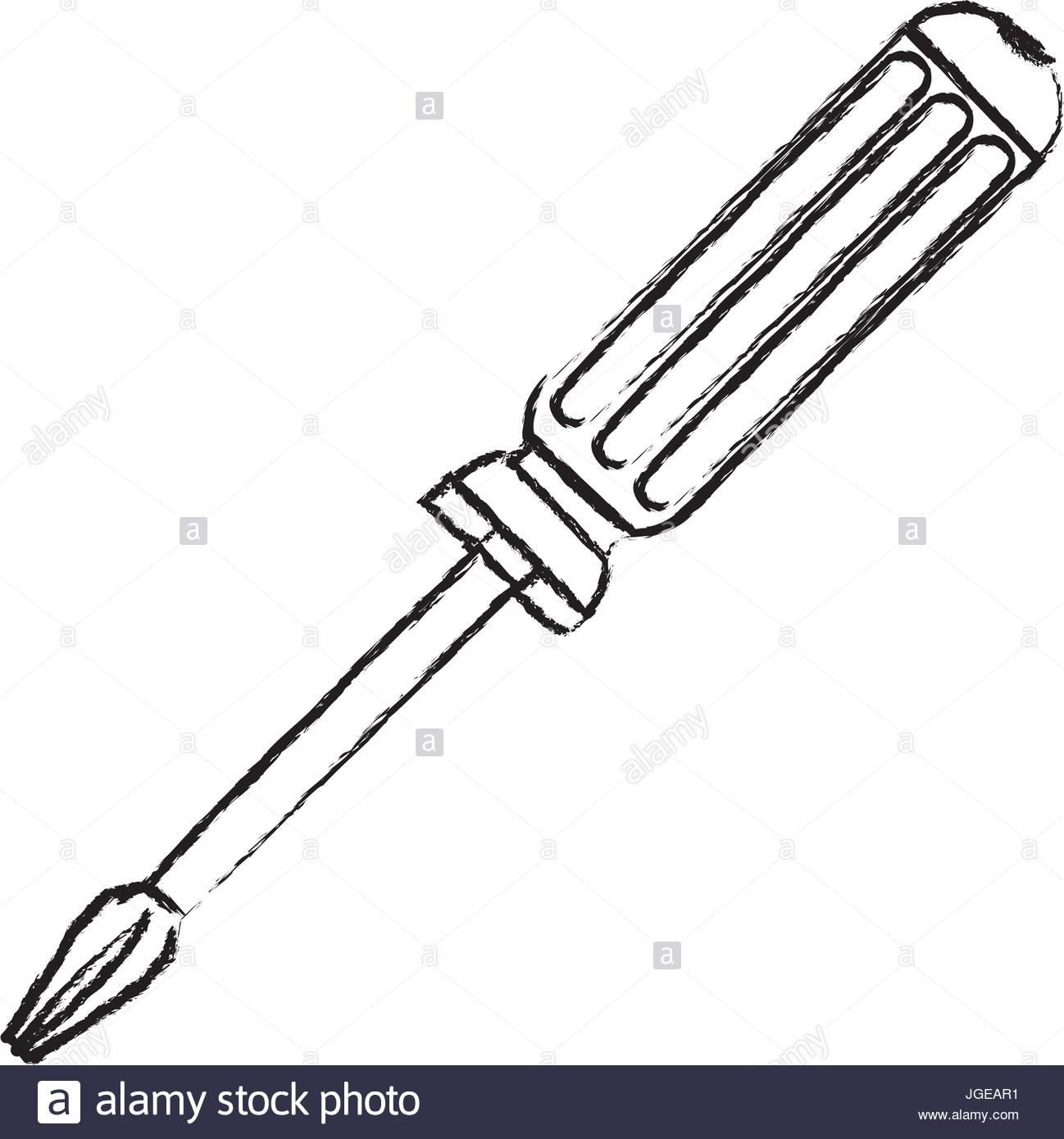 1298x1390 Monochrome Blurred Silhouette Of Phillips Screwdriver Stock Vector