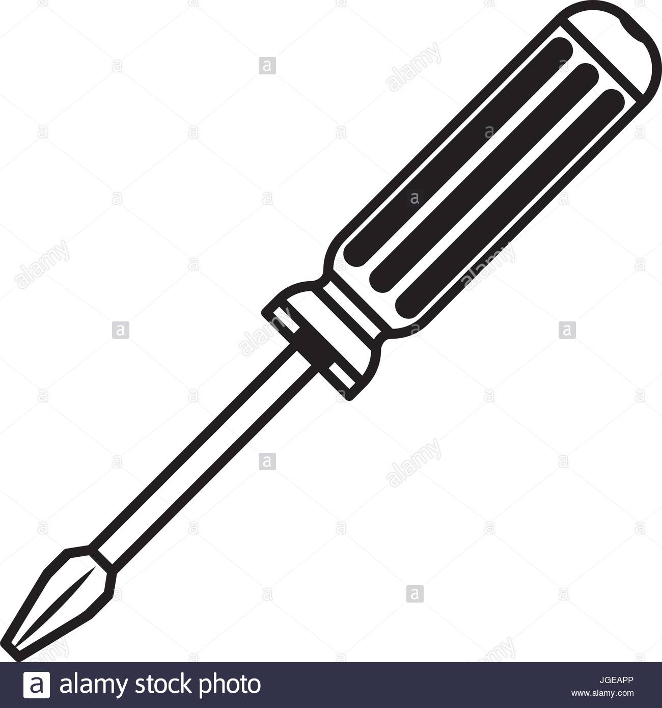 1300x1390 Monochrome Silhouette Of Phillips Screwdriver Stock Vector Art