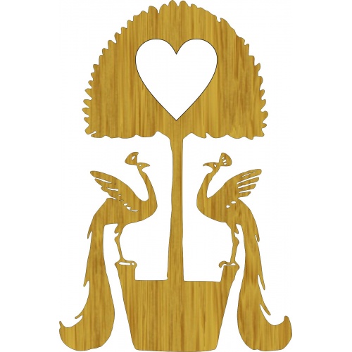 500x500 Pheasants Scroll Saw Pattern (Free)