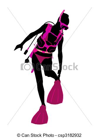 337x470 Scuba Diving Illustration Silhouette. A Scuba Diving Clip Art