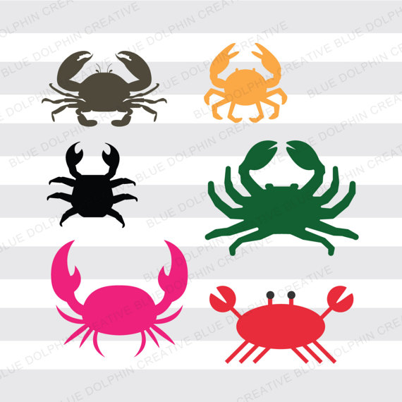 570x570 Crab Set, Svg Dxf Png Pdf Jpg Ai, Cricut Cutting Files, Silhouette