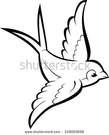 379x470 Free Bird Outline Clip Art Black Silhouette Outline Flying Swallow
