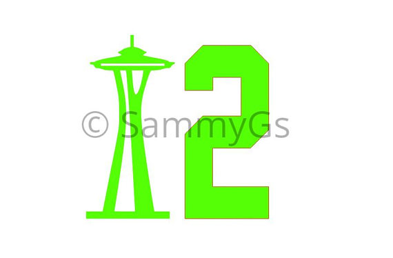 570x374 Seattle Seahawks 12th Man Space Needle Svg Jpg Silhouette
