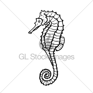 325x325 Seahorse Woodcut Vector Illustration Gl Stock Images