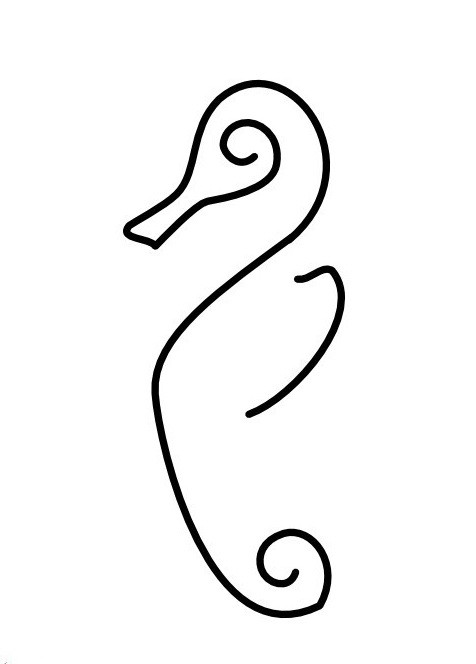 476x664 Simple Minimals Seahorse Silhouette Tattoo Design