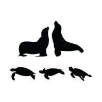 200x200 Shape Shapes Sealion Silhouette Silhouettes Seal Seals Animal