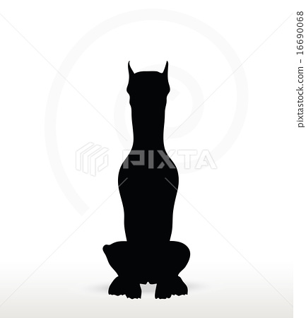 433x450 Dog Silhouette In Sitting Pose