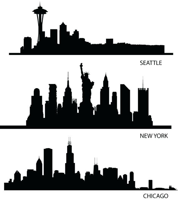 570x640 Seattle Skyline Silhouette Seattle Skyline Silhouette Clip Art