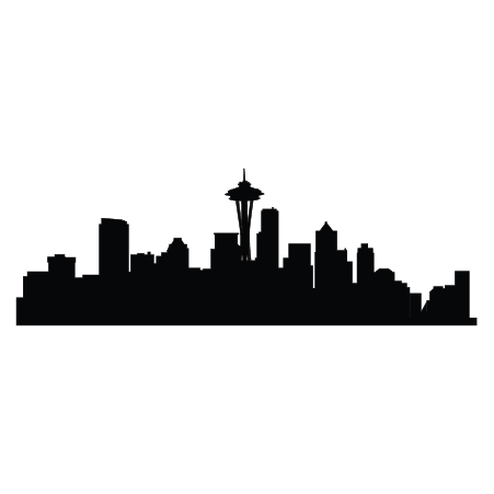 451x451 Seattle Skyline Wall Wall Art Decal
