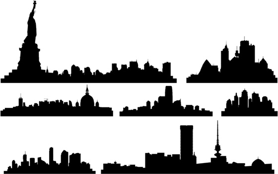 560x350 Free Vector City Skylines Free Vector In Adobe Illustrator Ai