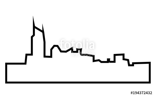 500x313 White Space Needle Silhouette On Black Background Stock Image