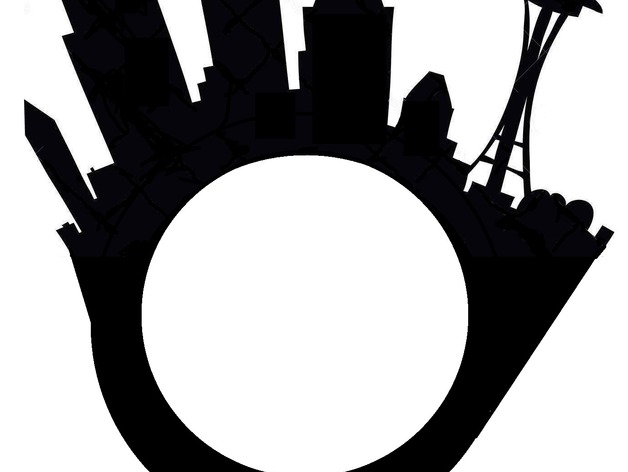 628x472 Seattle City Skyline Ring With Space Needle By Lizhavlin
