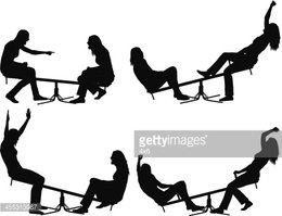 260x199 Multiple Image Of Two Female Friends Playing On A Seesaw Stock