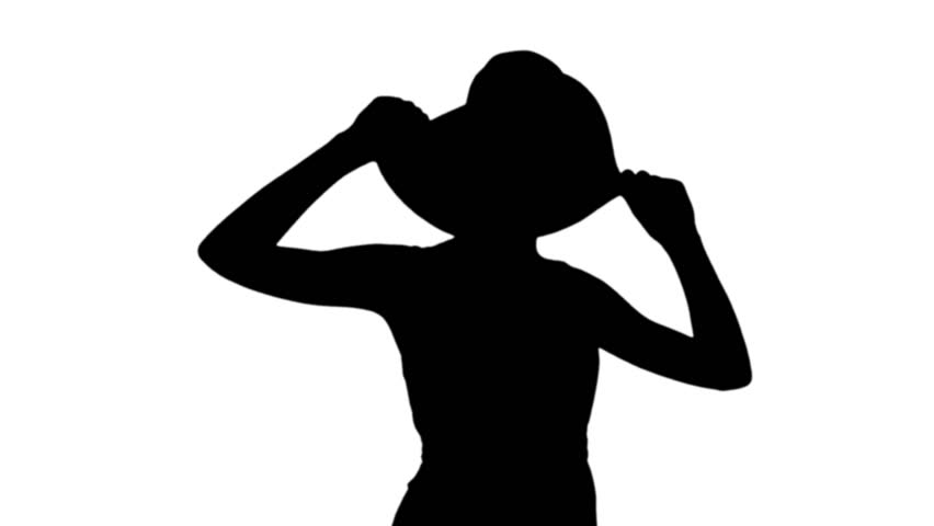 852x480 Silhouette Of Young Woman Dancing In Front Of White Screen In Slow