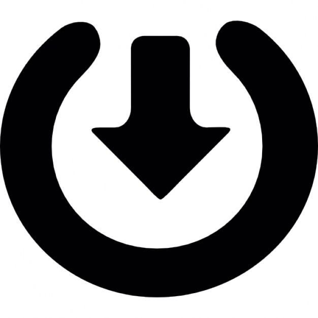 626x626 Arrow Down Silhouette Inside A Semi Circle Icons Free Download