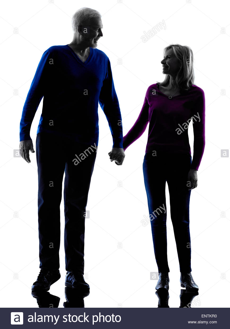 973x1390 One Caucasian Couple Senior Silhouette In Silhouette Studio