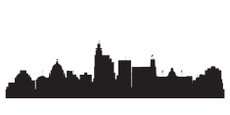 230x115 Jackson Blue City Skyline Silhouette Stock Vectors