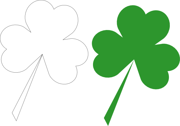 600x420 Shamrock Outline And Silhouette Clip Art