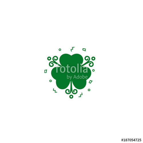 500x500 Shamrock Silhouette Isolated. Trefoil Sign In Trendy Material
