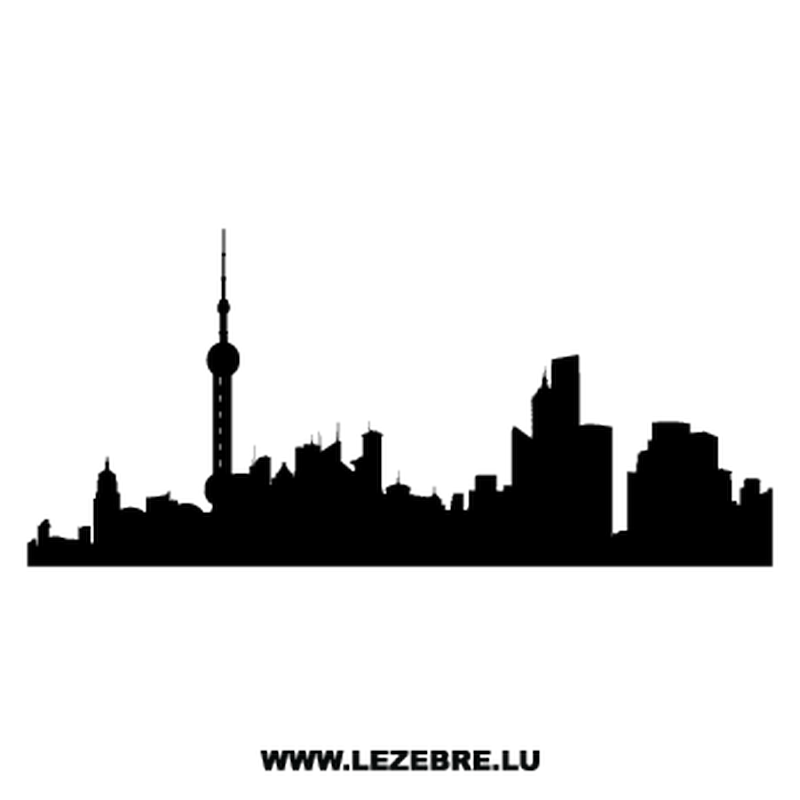 800x800 Silhouette Shanghai Decal