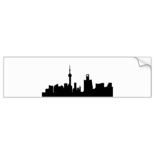 307x307 Silhouette Skyline Bumper Stickers