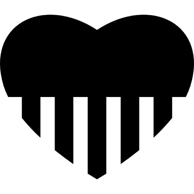 626x626 Heart Shape Silhouette With Stripes Icons Free Download