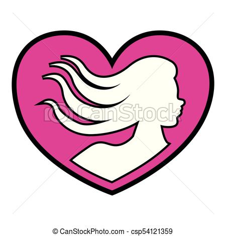 450x470 Heart Shape With Woman Silhouette Vector Illustration Design