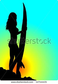 236x341 Silhouette Of The Surfer On An Ocean Wave In Style Grunge Royalty