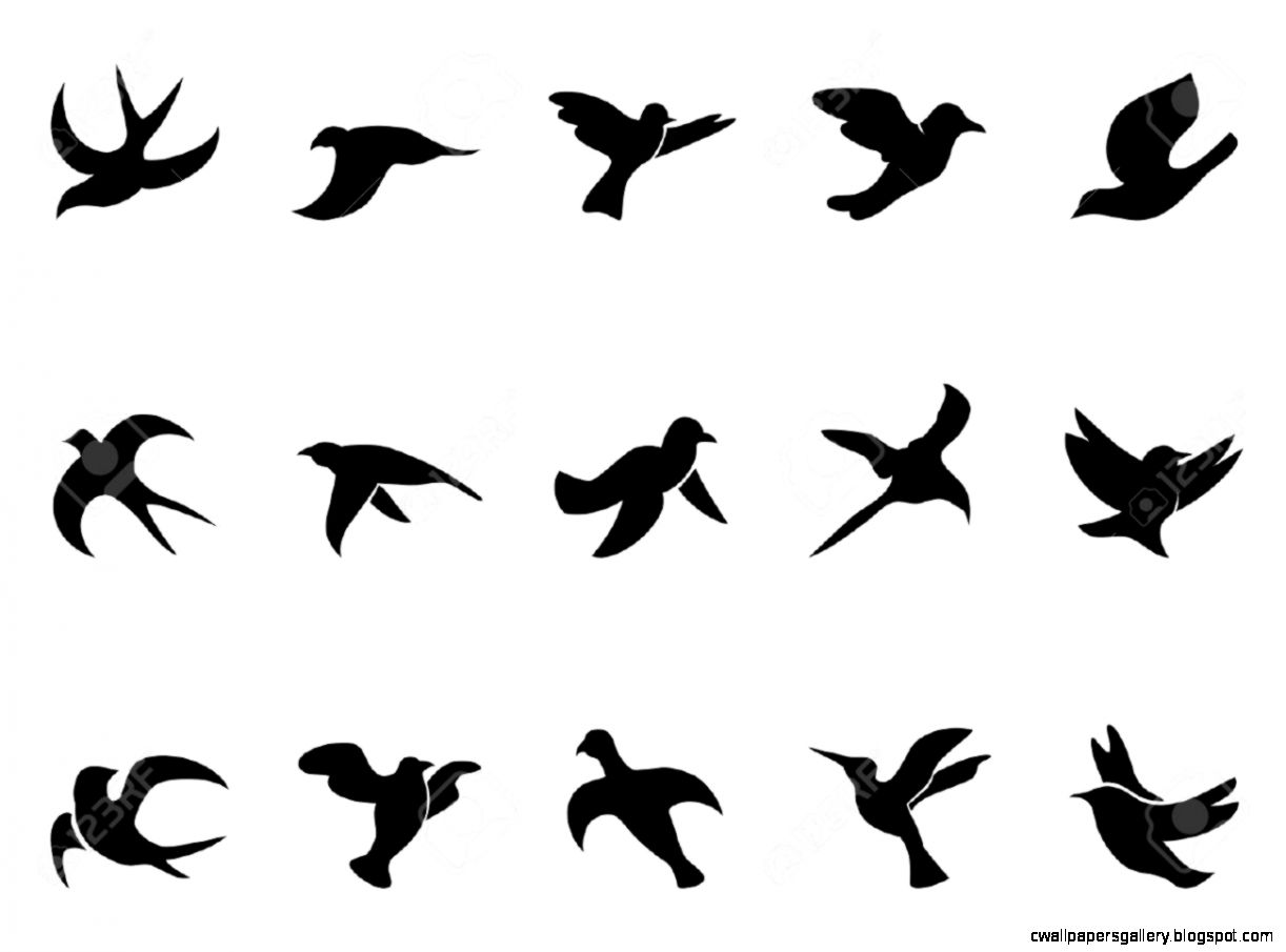 1222x905 Flying Bird Silhouette Tattoo Stencil