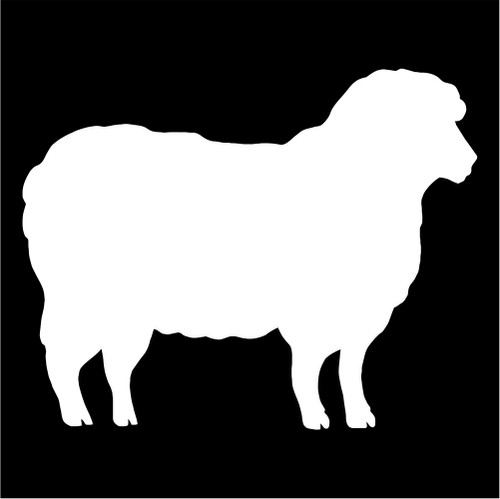 500x499 Sheep Silhouette Die Cut Vinyl Decal Sticker
