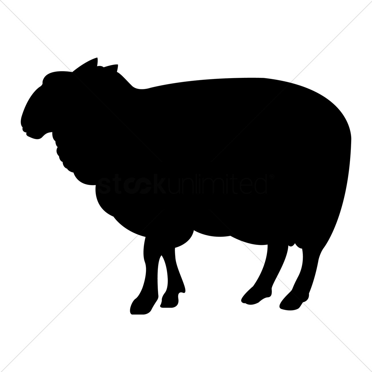 1300x1300 Silhouette Of Sheep Vector Image